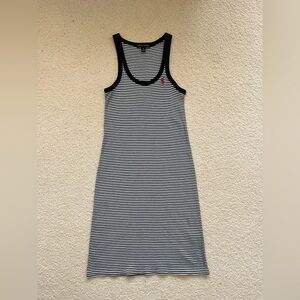 Ralph Lauren Black and White Striped Midi Dress